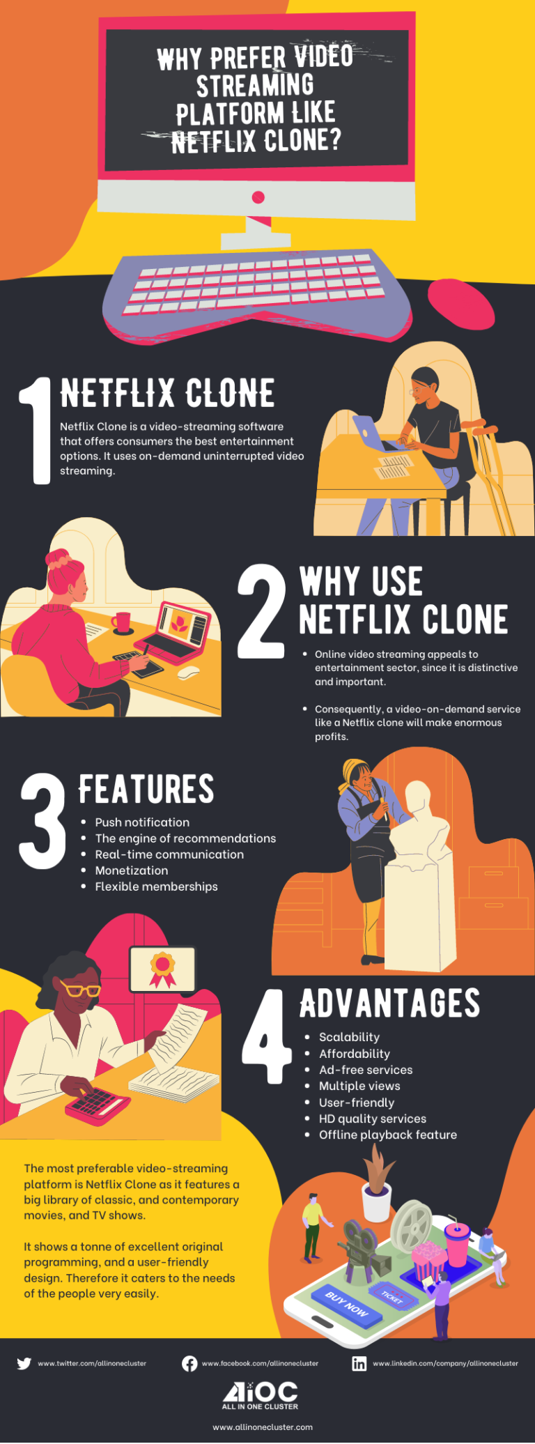 Why Prefer Video Streaming Platform Like Netflix? Infographic